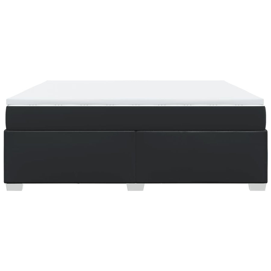 Boxspring met matras kunstleer zwart 180x200 cm