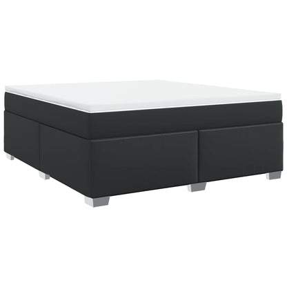 Boxspring met matras kunstleer zwart 180x200 cm
