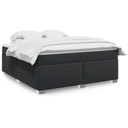 Boxspring met matras 180x200 cm kunstleer zwart