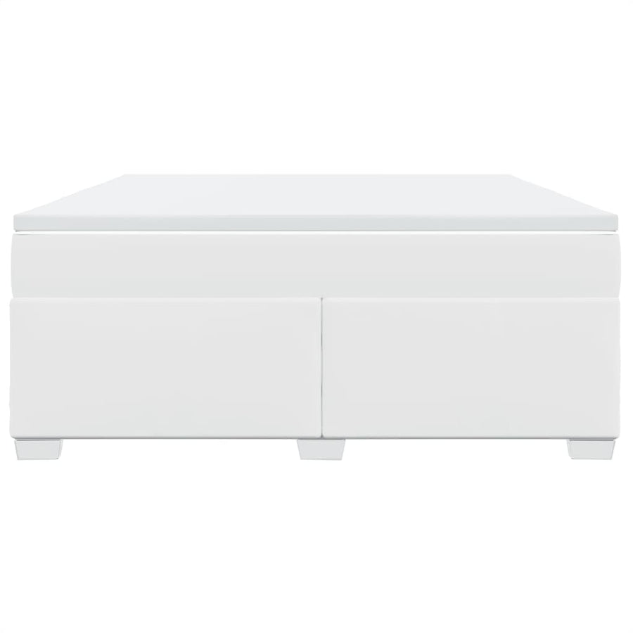 Boxspring met matras kunstleer wit 180x200 cm