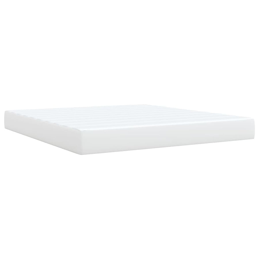 Boxspring met matras kunstleer wit 180x200 cm