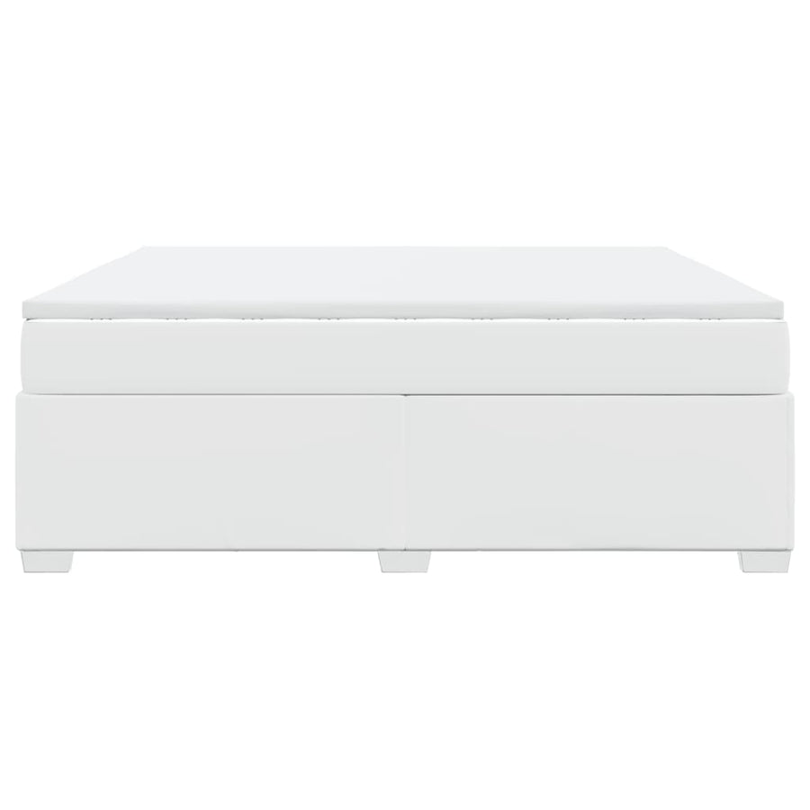 Boxspring met matras kunstleer wit 180x200 cm