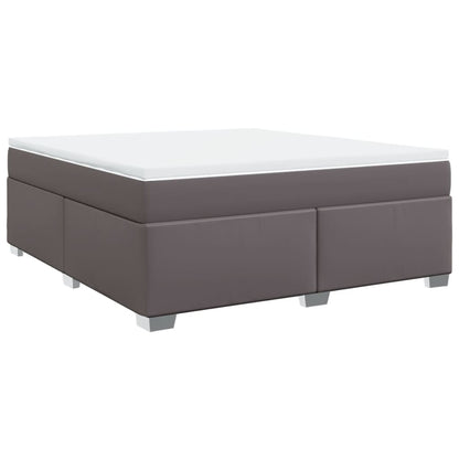 Boxspring met matras kunstleer grijs 180x200 cm