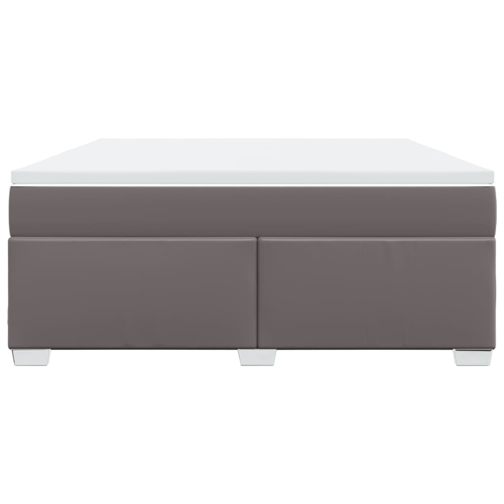 Boxspring met matras kunstleer grijs 180x200 cm