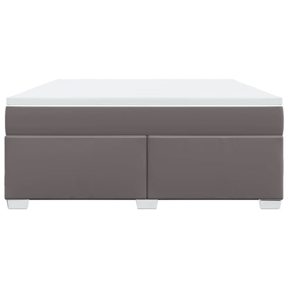 Boxspring met matras kunstleer grijs 180x200 cm