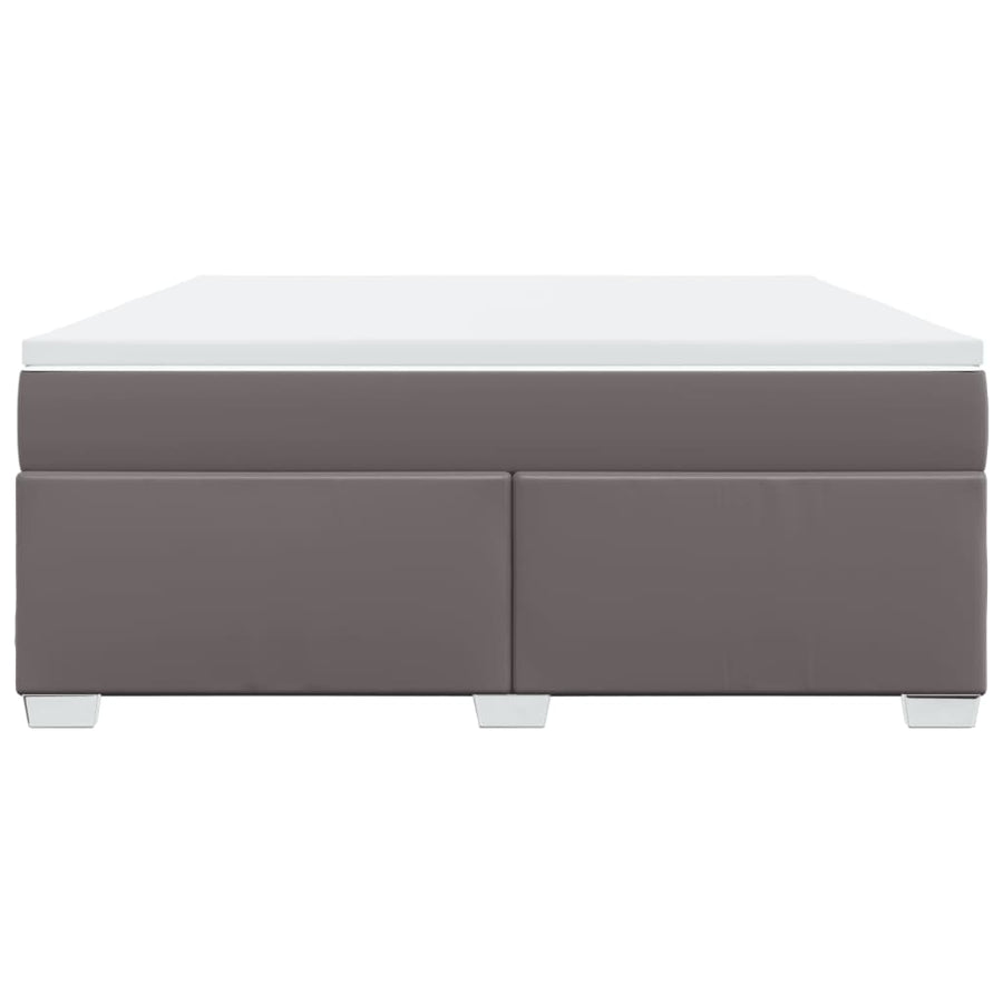 Boxspring met matras kunstleer grijs 180x200 cm