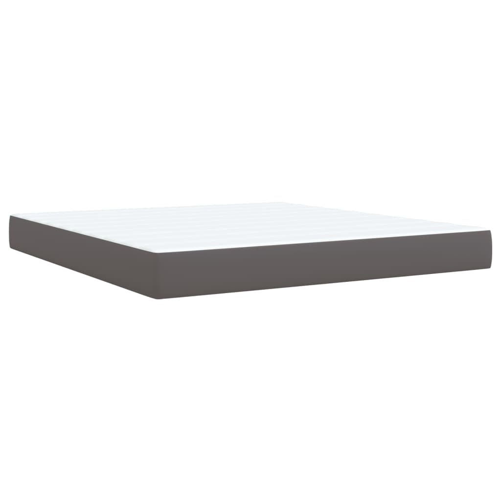 Boxspring met matras kunstleer grijs 180x200 cm