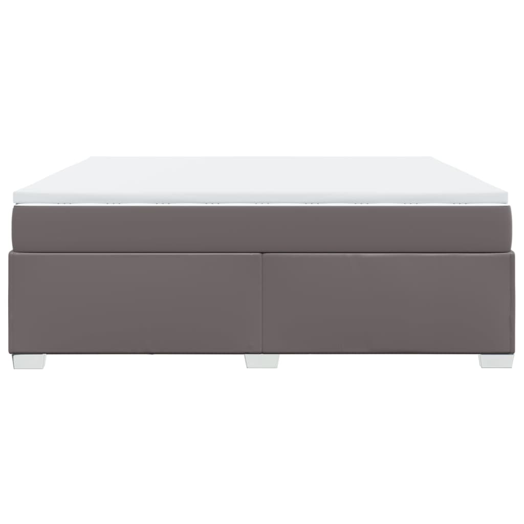 Boxspring met matras kunstleer grijs 180x200 cm
