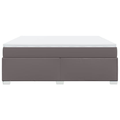 Boxspring met matras kunstleer grijs 180x200 cm