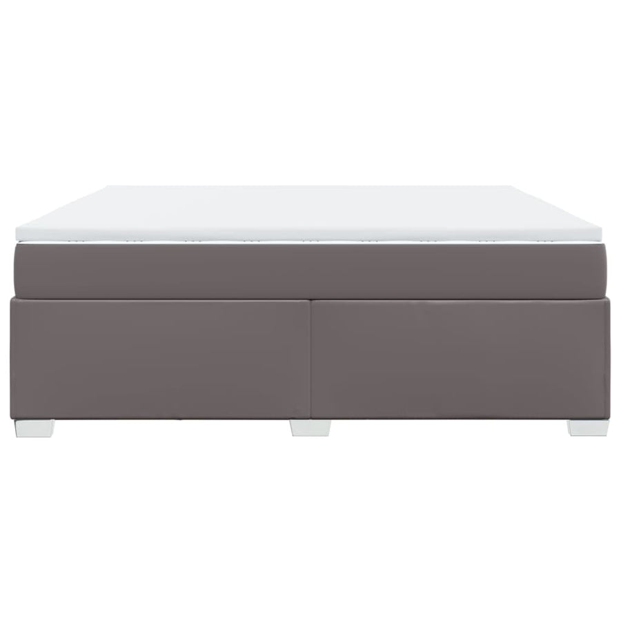 Boxspring met matras kunstleer grijs 180x200 cm