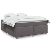 Boxspring met matras 180x200 cm grijs kunstleer