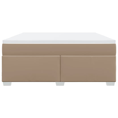 Boxspring met matras kunstleer cappuccinokleurig 180x200 cm