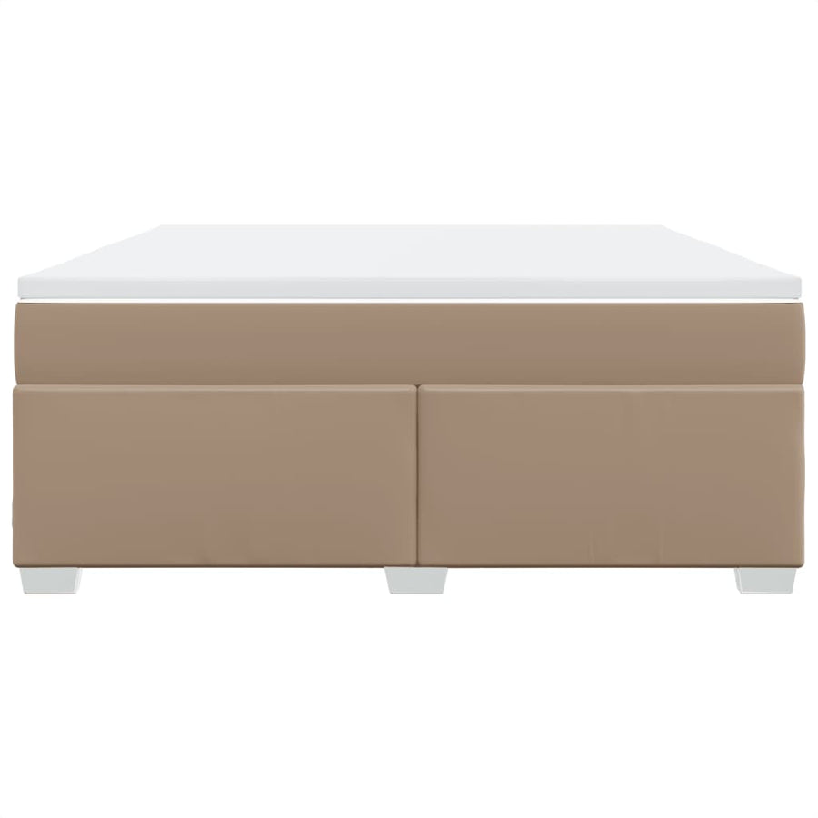 Boxspring met matras kunstleer cappuccinokleurig 180x200 cm