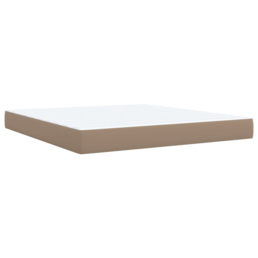 Boxspring met matras kunstleer cappuccinokleurig 180x200 cm