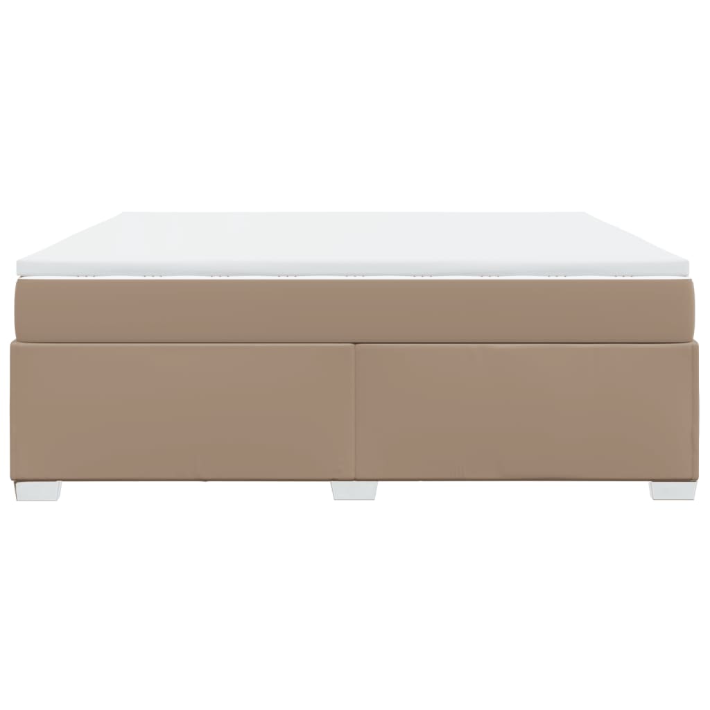 Boxspring met matras kunstleer cappuccinokleurig 180x200 cm