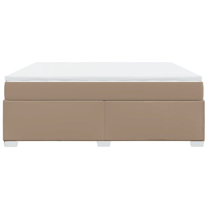 Boxspring met matras kunstleer cappuccinokleurig 180x200 cm