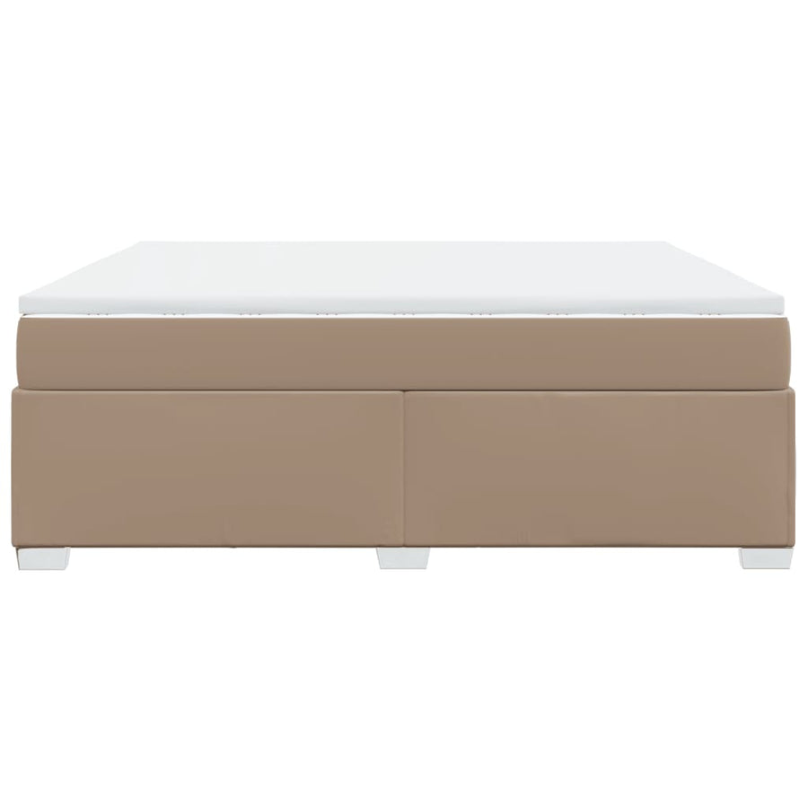 Boxspring met matras kunstleer cappuccinokleurig 180x200 cm