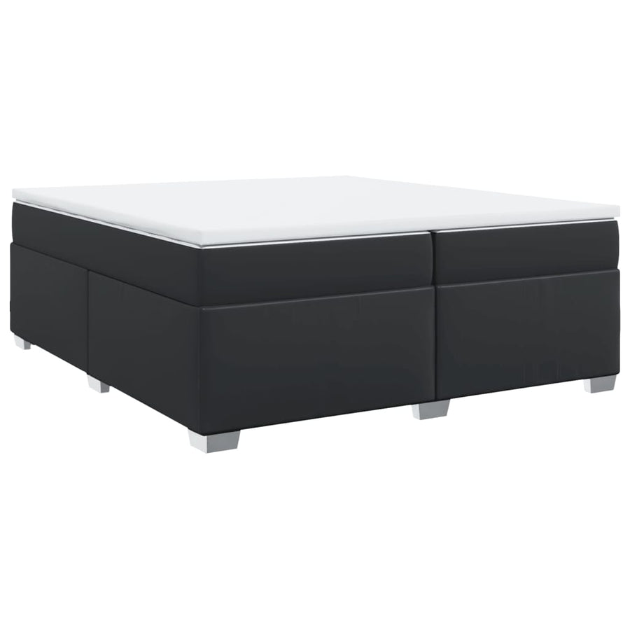 Boxspring met matras kunstleer zwart 200x200 cm