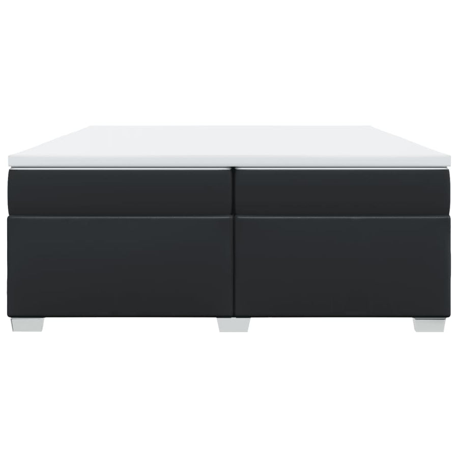 Boxspring met matras kunstleer zwart 200x200 cm