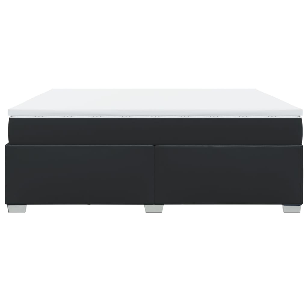 Boxspring met matras kunstleer zwart 200x200 cm