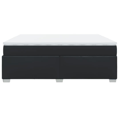 Boxspring met matras kunstleer zwart 200x200 cm