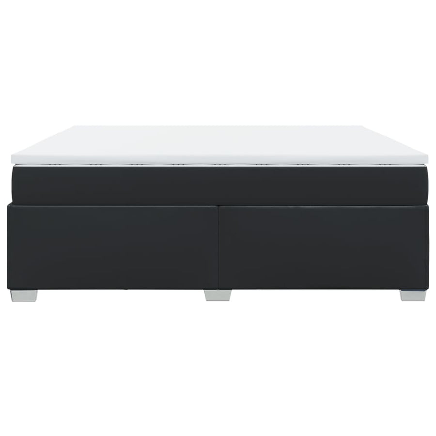 Boxspring met matras kunstleer zwart 200x200 cm