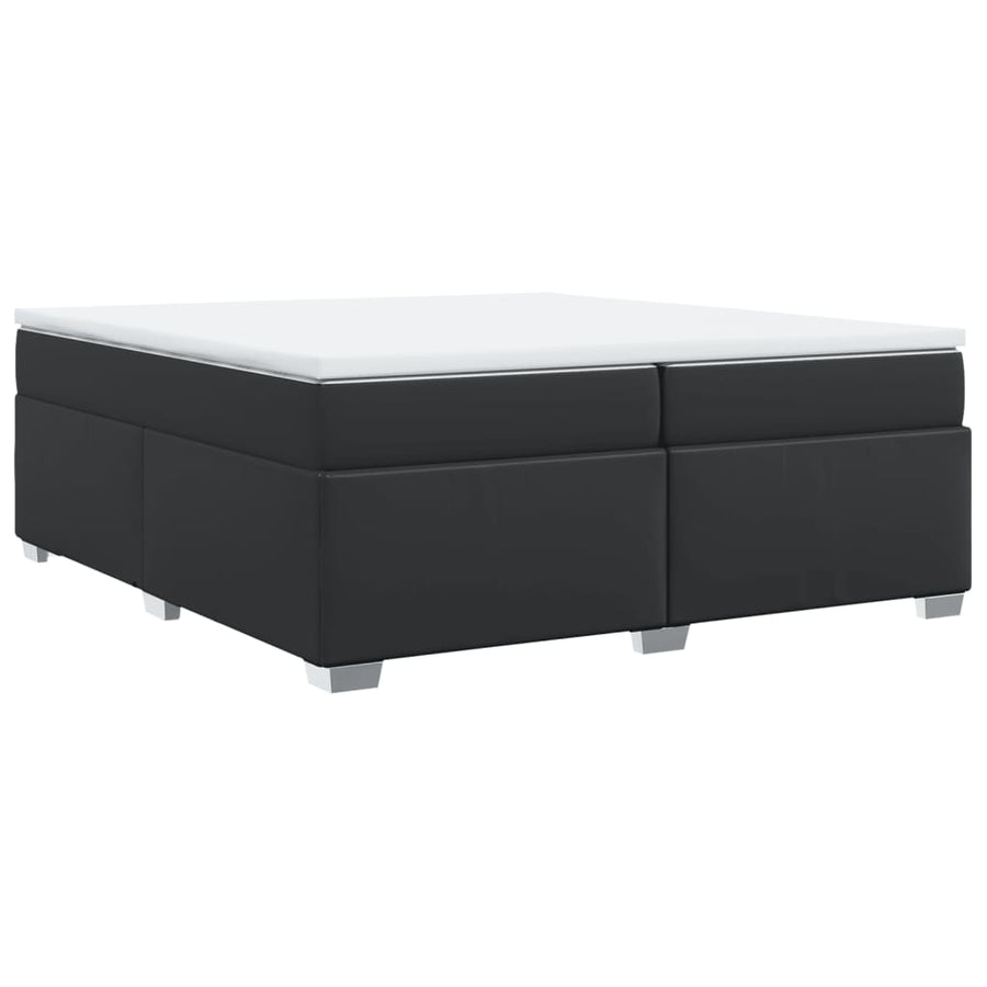 Boxspring met matras kunstleer zwart 200x200 cm
