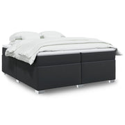 Boxspring met matras 200x200 cm kunstleer zwart
