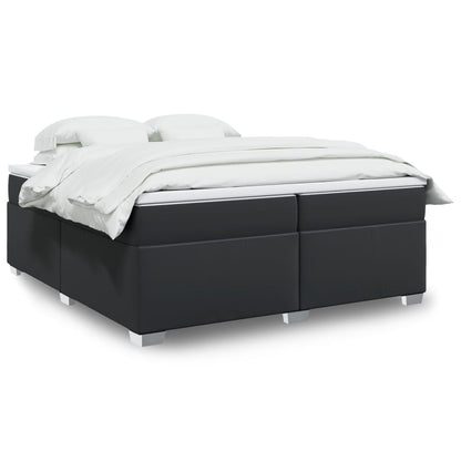 Boxspring met matras kunstleer zwart 200x200 cm