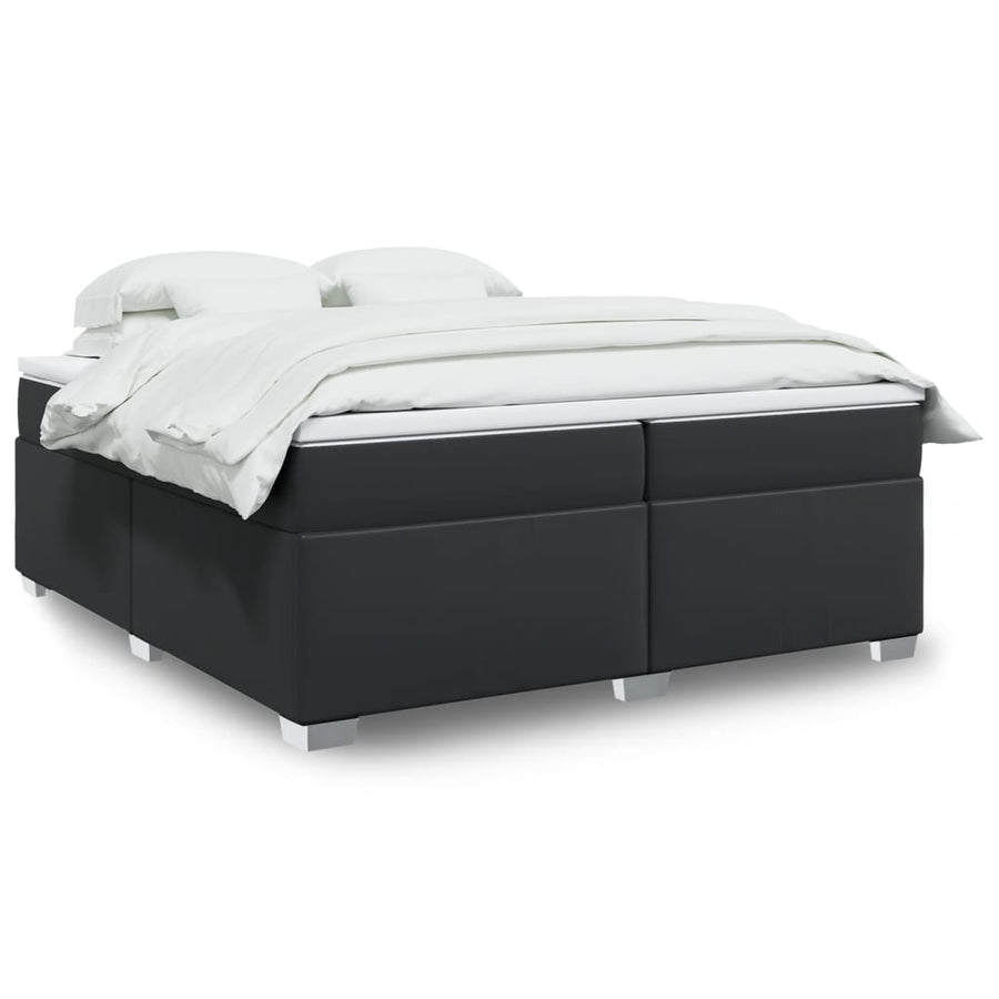 Boxspring met matras kunstleer zwart 200x200 cm