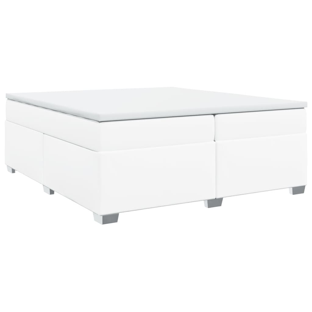 Boxspring met matras kunstleer wit 200x200 cm