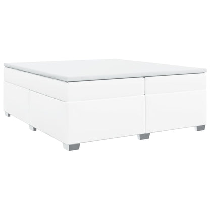 Boxspring met matras kunstleer wit 200x200 cm