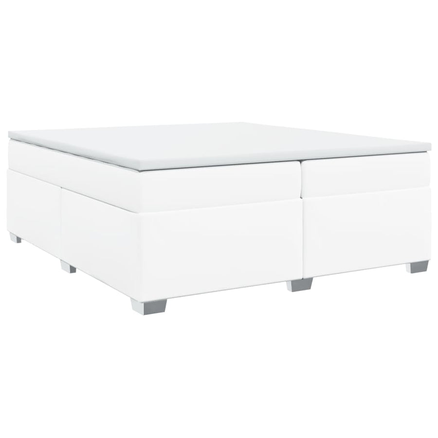 Boxspring met matras kunstleer wit 200x200 cm