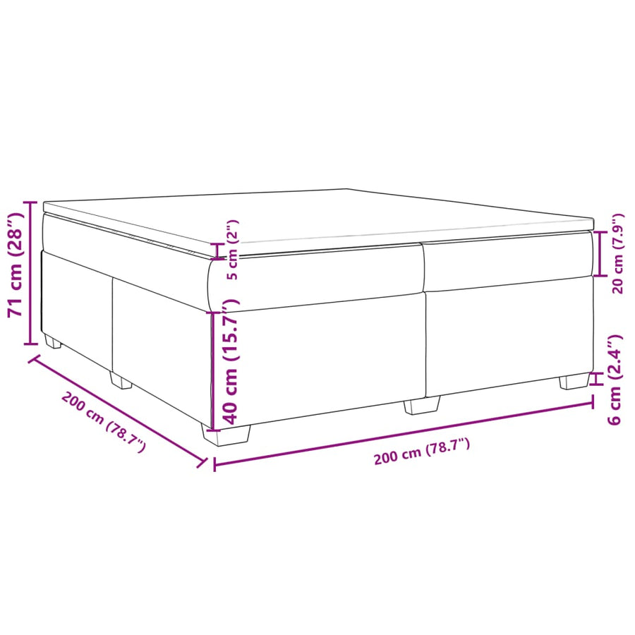 Boxspring met matras kunstleer wit 200x200 cm