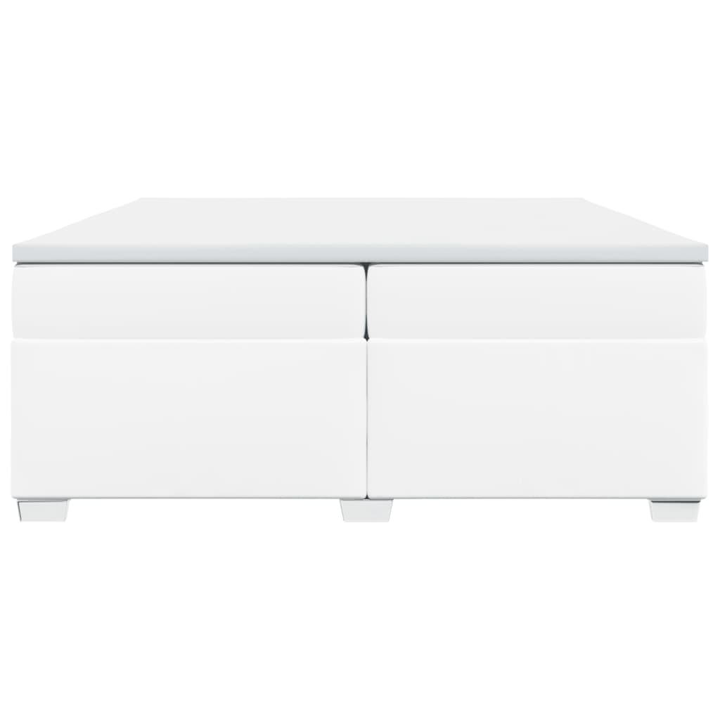 Boxspring met matras kunstleer wit 200x200 cm