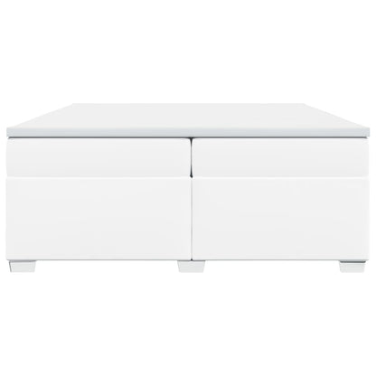 Boxspring met matras kunstleer wit 200x200 cm