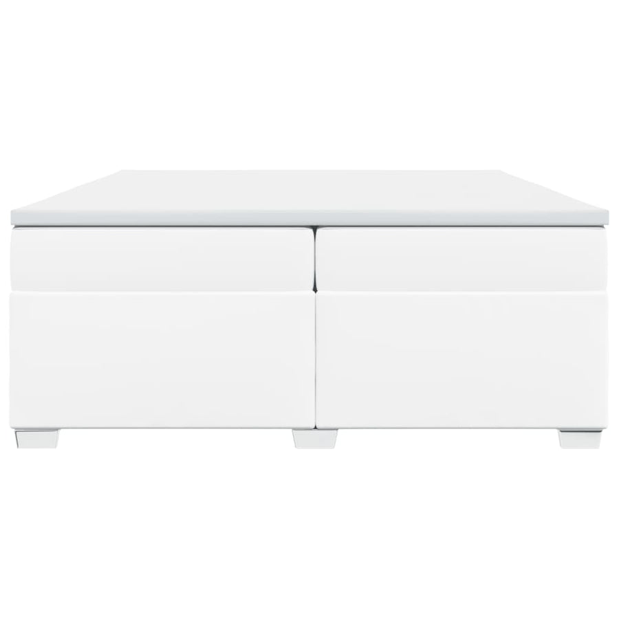 Boxspring met matras kunstleer wit 200x200 cm