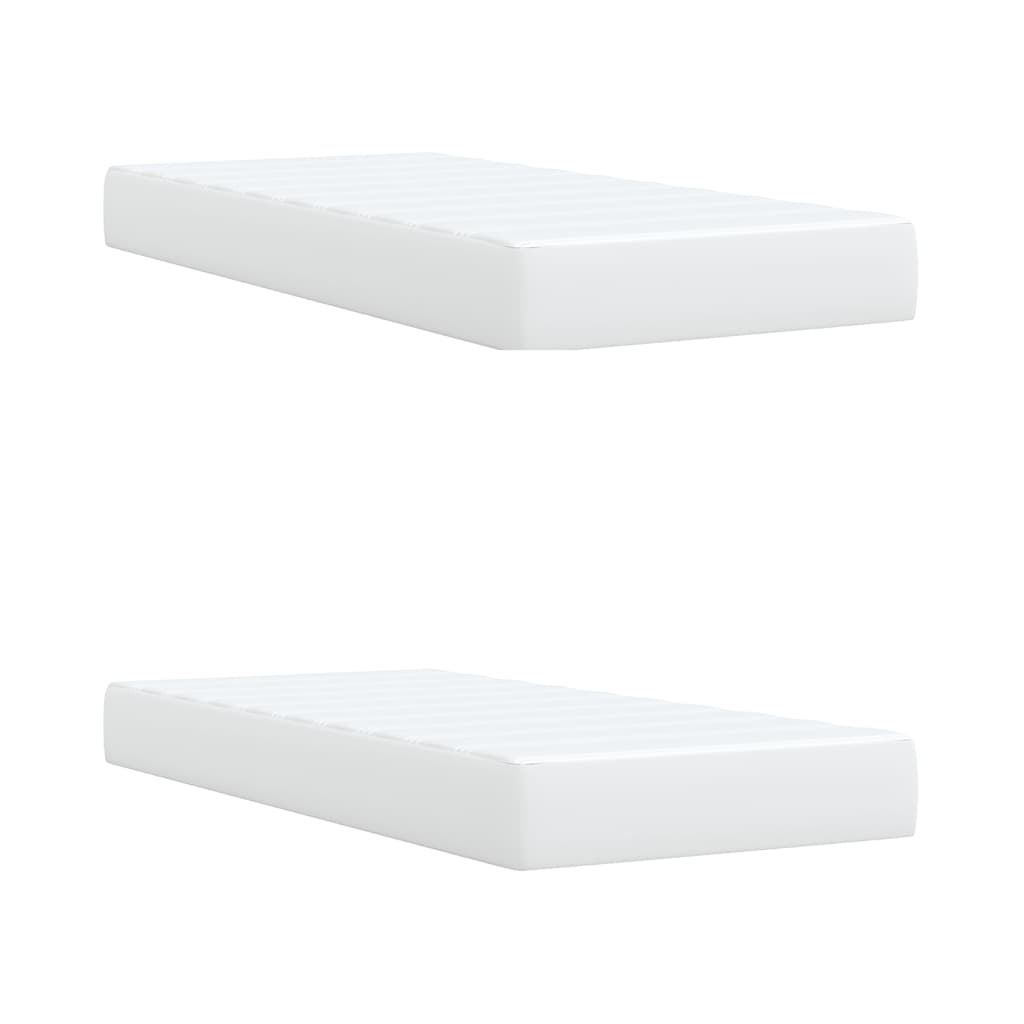 Boxspring met matras kunstleer wit 200x200 cm