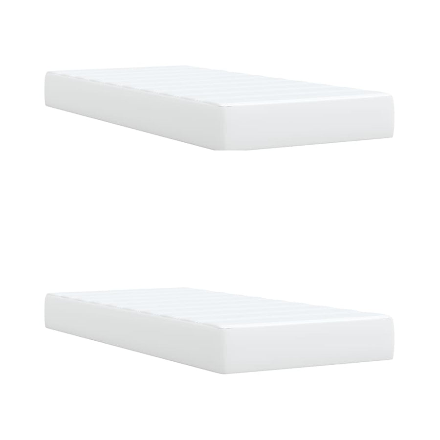 Boxspring met matras kunstleer wit 200x200 cm
