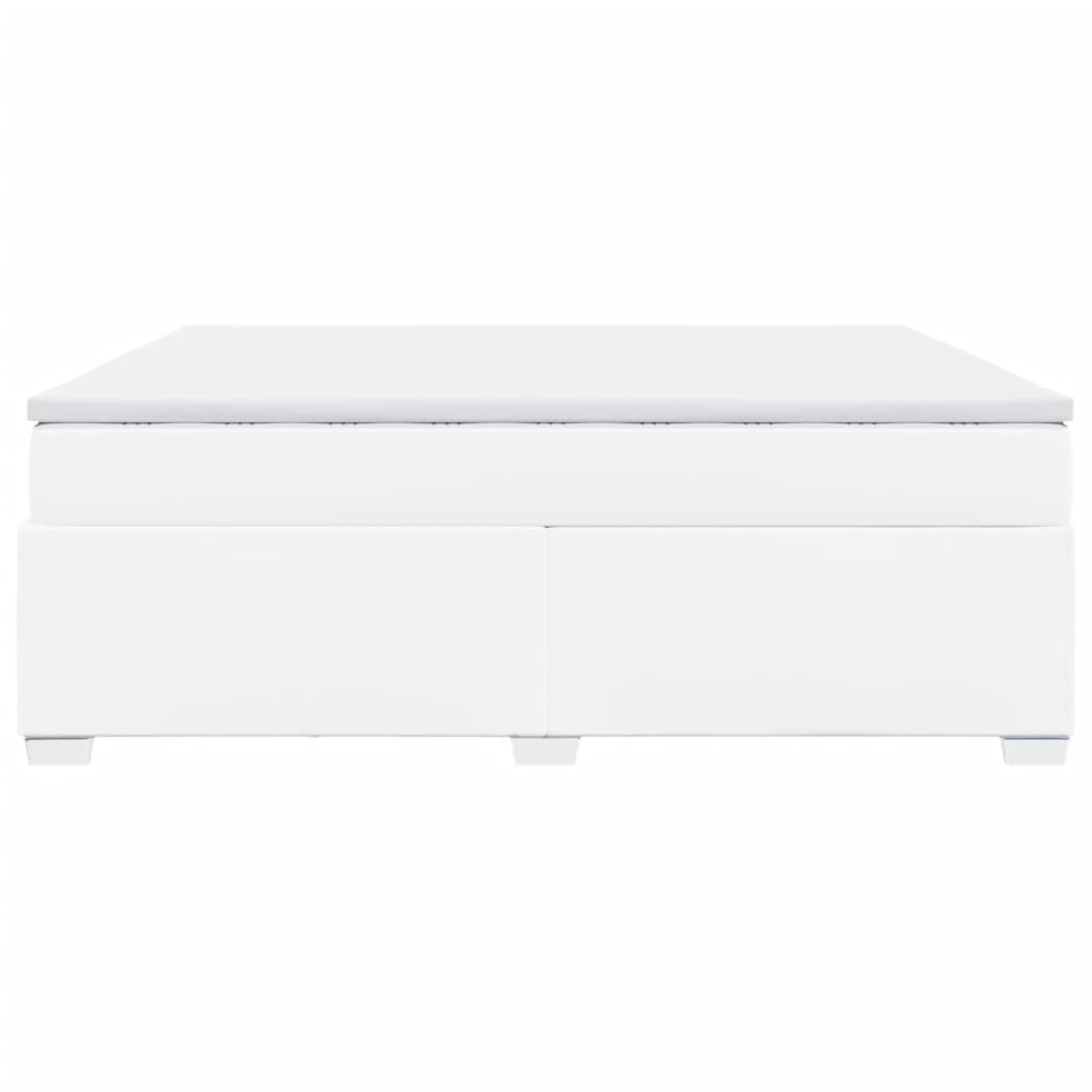 Boxspring met matras kunstleer wit 200x200 cm