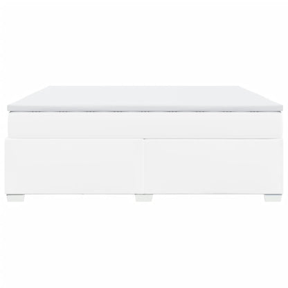 Boxspring met matras kunstleer wit 200x200 cm