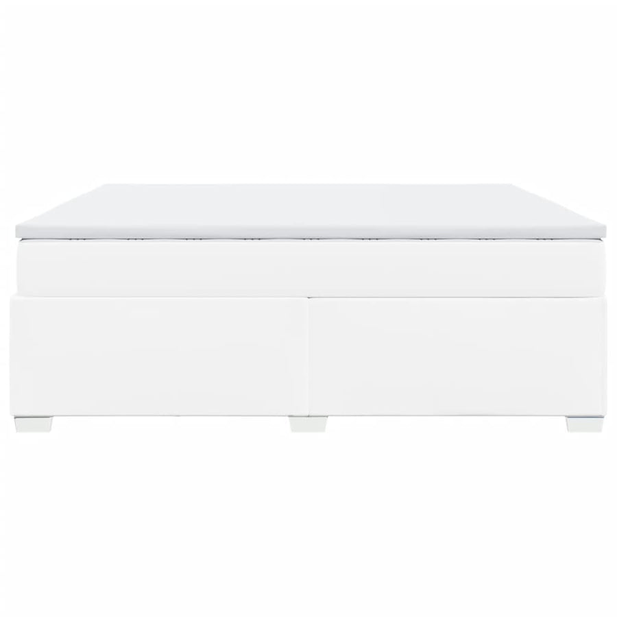Boxspring met matras kunstleer wit 200x200 cm