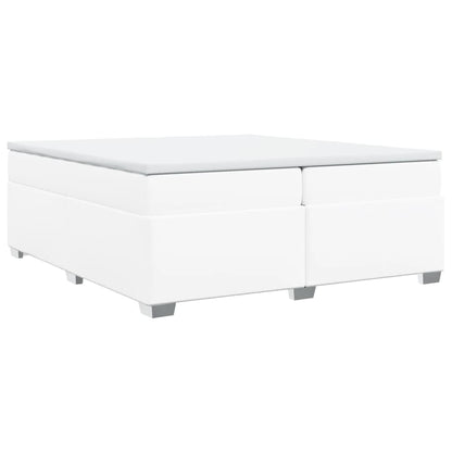 Boxspring met matras kunstleer wit 200x200 cm