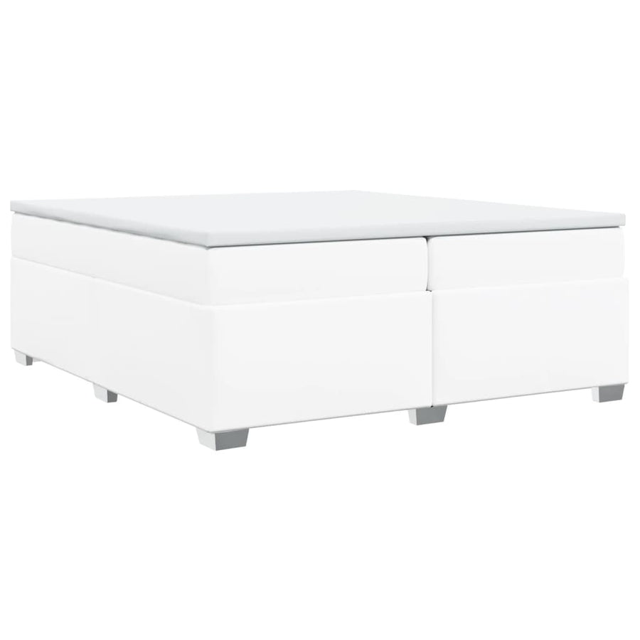 Boxspring met matras kunstleer wit 200x200 cm