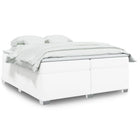 Boxspring met matras 200x200 cm wit kunstleer