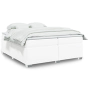 Boxspring met matras 200x200 cm wit kunstleer