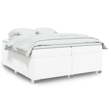 Boxspring met matras kunstleer wit 200x200 cm