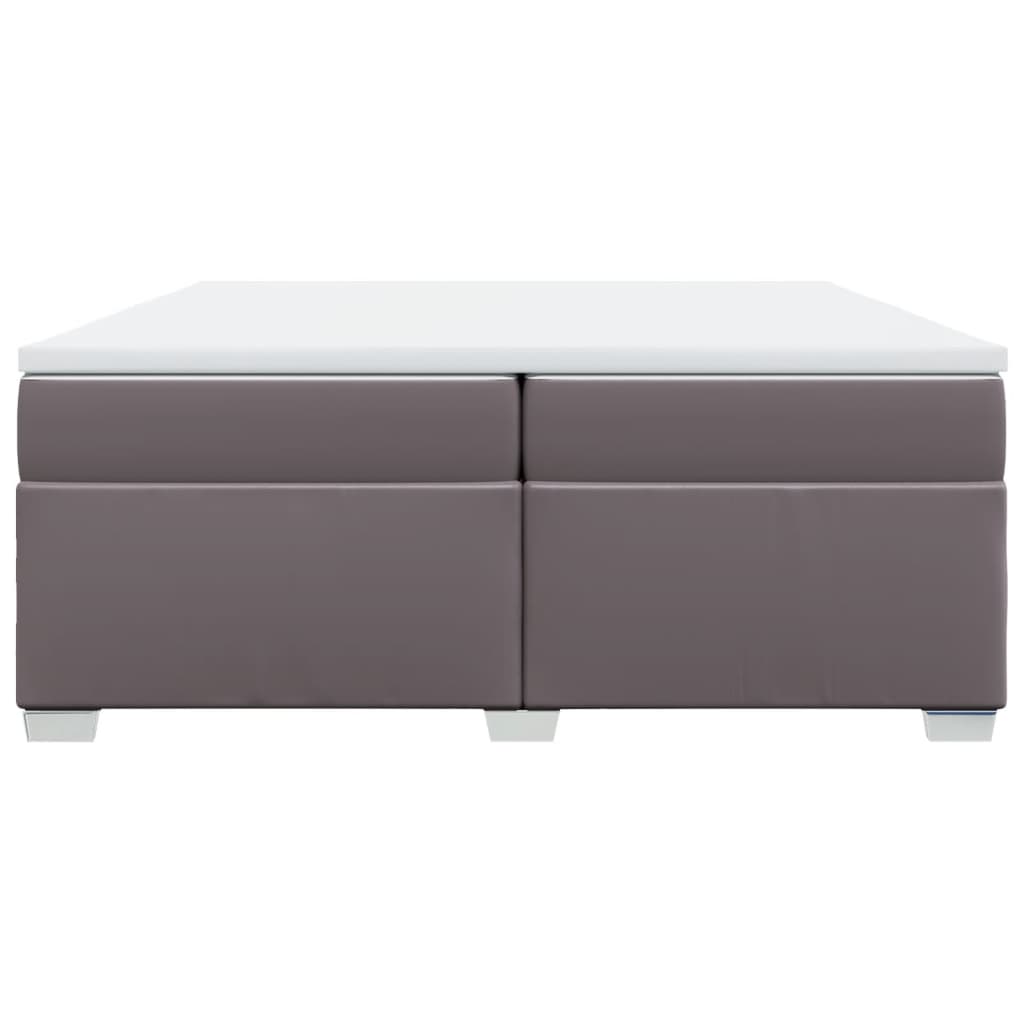 Boxspring met matras kunstleer grijs 200x200 cm