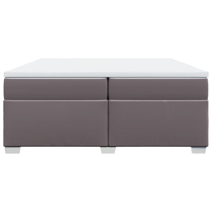 Boxspring met matras kunstleer grijs 200x200 cm