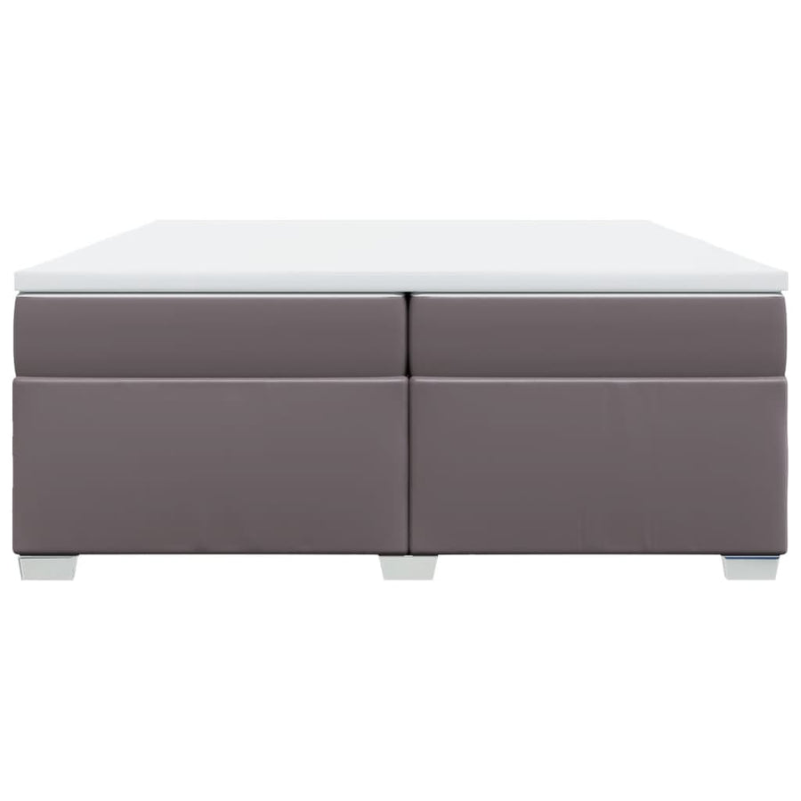 Boxspring met matras kunstleer grijs 200x200 cm